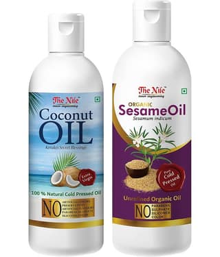 The Nile Coconut Oil 100 ML + Sesame Oil 150 ML Hair & Skin Care 250 mL Pack of 2
