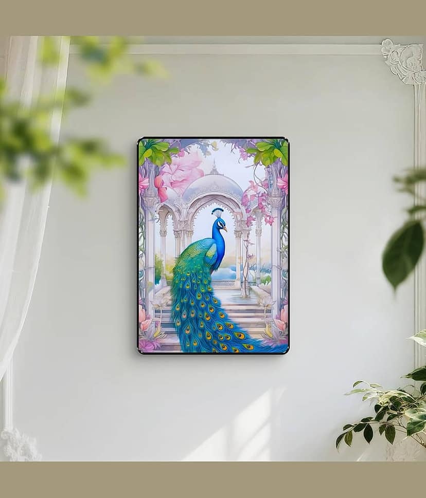 Royal Peacock Palace Wall Art | Mughal Arch UV Print view 2