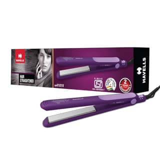 Havells HS4101 Ceramic Plates Fast Heat up Hair Straightener, Straightens & Curls, Suitable for all Hair Types (Purple) Havells HS4101 Ceramic Plates Fast Heat up Hair Straightener, Straightens & Curls, Suitable for all Hair Types (Purple) - Purple / One