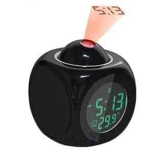 Projector Alarm Clock Digital LED Display, Time & Temperature Projection, 12/24 Hour Format, Snooze Function, Adjustable Brightness,Bedroom, Home, or Office,This product does not come with a battery