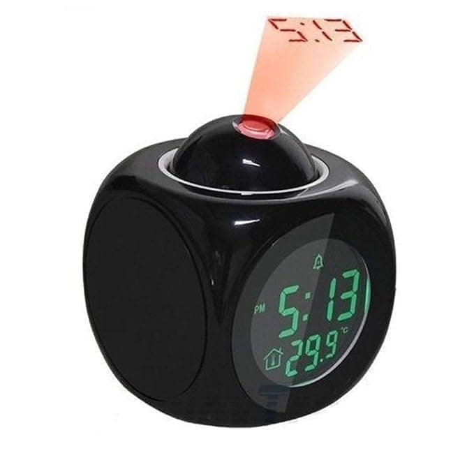 Projector Alarm Clock Digital LED Display, Time & Temperature Projection, 12/24 Hour Format, Snooze Function, Adjustable Brightness,Bedroom, Home, or Office,This product does not come with a battery