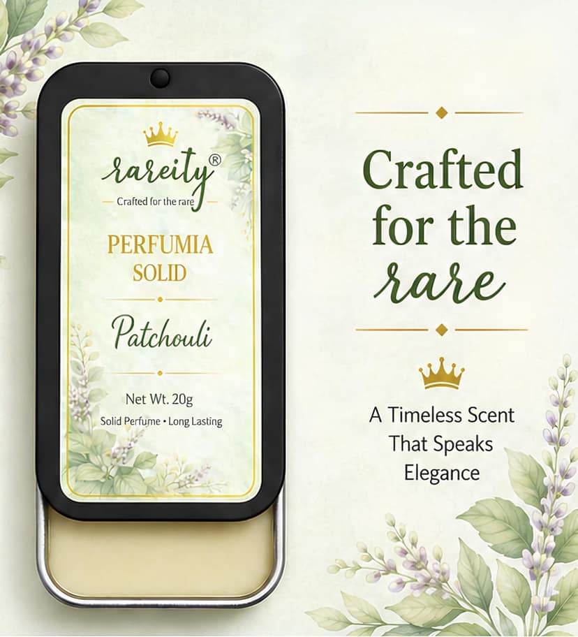 Rareity Solid Perfume – Patchouli Fragrance | Earthy Herbal Long Lasting Balm Perfume | Pocket Perfume | Alcohol-Free | 20g| Travel-Friendly view 2