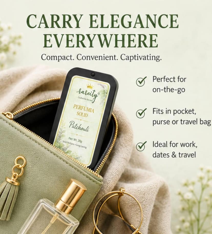 Rareity Solid Perfume – Patchouli Fragrance | Earthy Herbal Long Lasting Balm Perfume | Pocket Perfume | Alcohol-Free | 20g| Travel-Friendly view 4