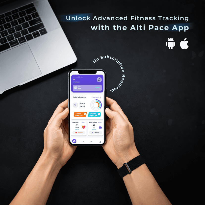 AltiPace Fit+ Smart Fitness Band| Tracks Heart Rate, HRV, Sleep, Stress and SPO2 view 7