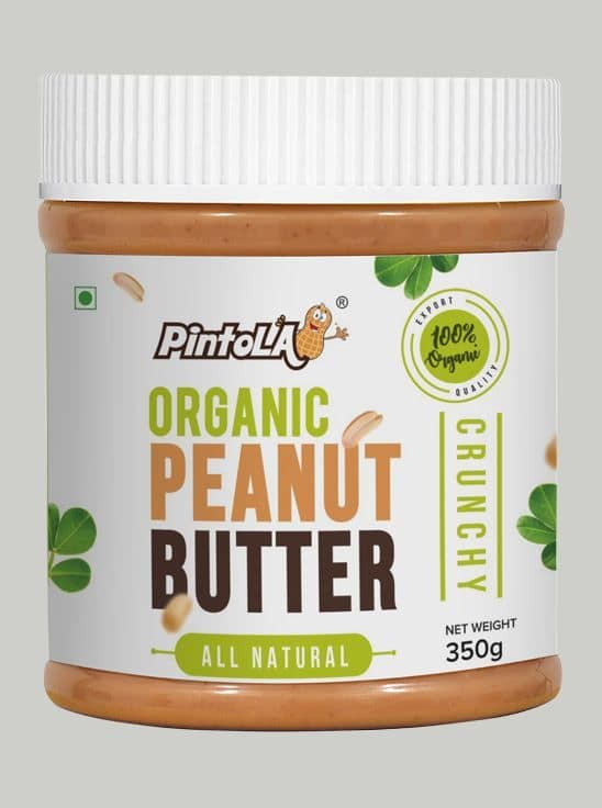 Pintola Organic All Natural Peanut Butter - Unsweetened, Crunchy, 350 gm - undefined