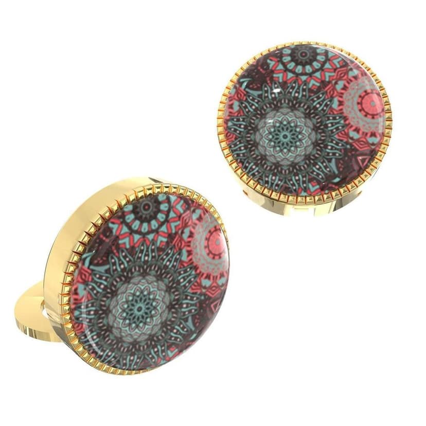 The Smart Buttons - Shirt Button Cover Cufflinks for Men - Mandala Design Pattern view 8