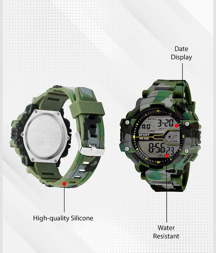 Harbor Green Silicon Digital Men's Watch view 2