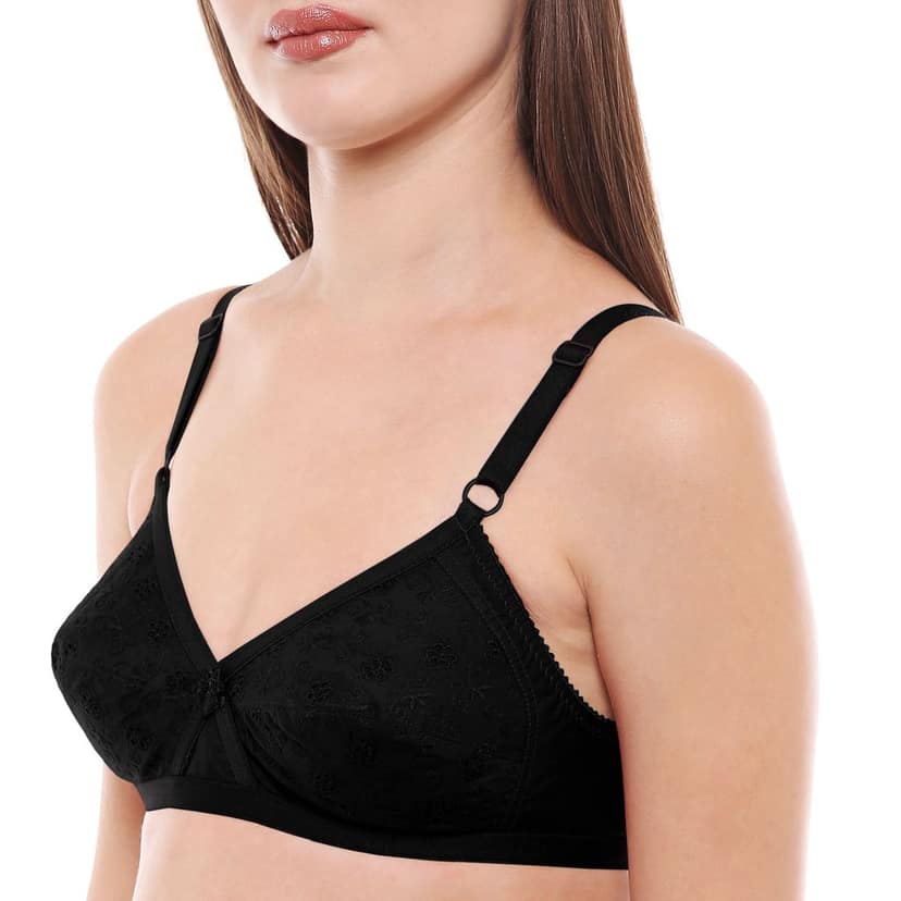 Bodycare Women Poly Cotton Full Coverage Non Padded Regular Bra 5524-Black view 5