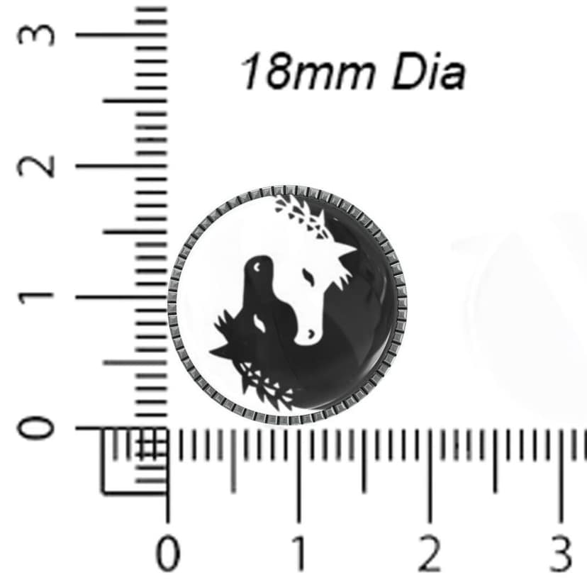 The Smart Buttons - Shirt Button Cover Cufflinks for Men - 2 Horses Of Ying & Yang Design Pattern view 6