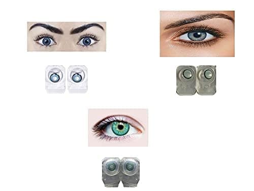 DARK AQUA BLUE,DARK HONEY AND DARK TURQUOISE MD SPARKLE 3 PAIR MONTHLY COLOR CONTACT LENS WITH CASE AND 60ML SOLUTION (PACK OF 3 PAIR)