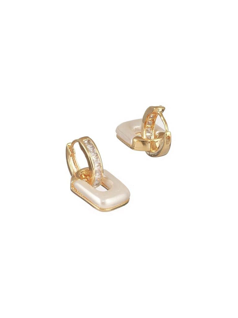 Anti-Tarnish Gold Plated Geometric Hoop Minimal Earrings view 6