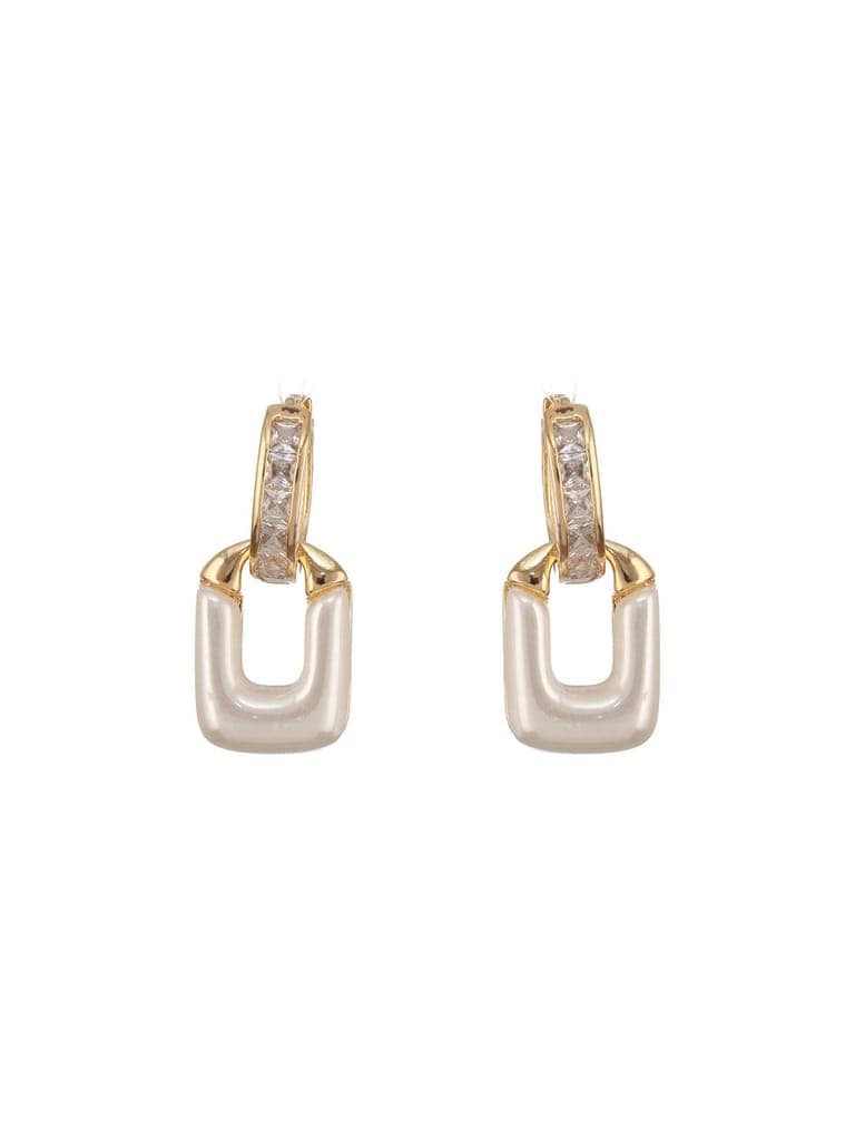 Anti-Tarnish Gold Plated Geometric Hoop Minimal Earrings view 7