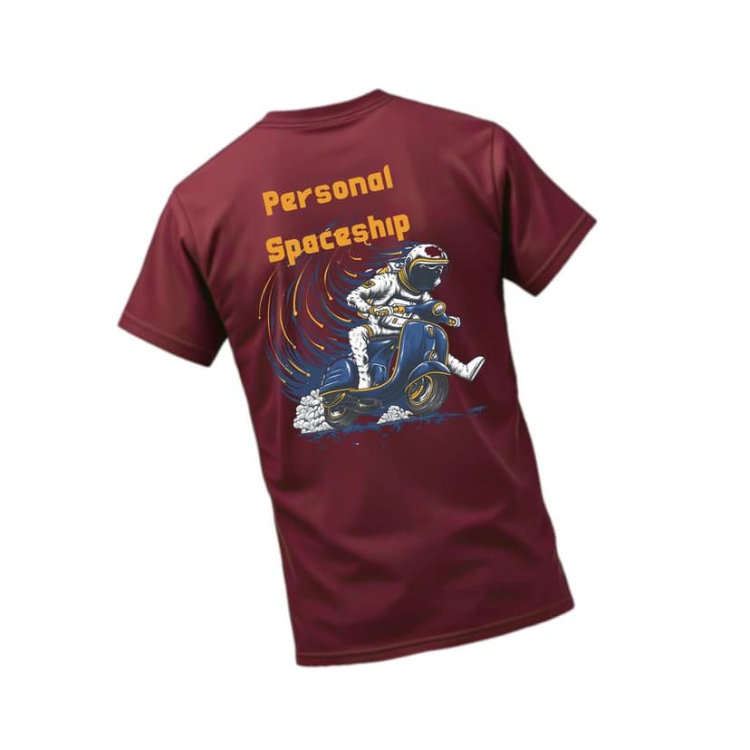 Trishoolin "Personal Spaceship" Abstract Theme Graphic T-Shirt (Design 10394) | Cotton Regular Fit Crew Neck Tee | Pack of 1 view 2