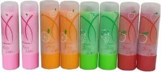 Elecsera 3D-Fruity-Lipbalm-10pc Grapes, Apple, Orange, Strawberry Pack of 8 Grapes, Apple, Orange, Strawberry (Pack of: 8, 20 g)