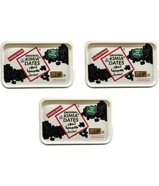 Kimia Dates Original Mazafati Dates Juicy & Delicious Khajoor Rich In Fibre 500 gm (Pack of 3)