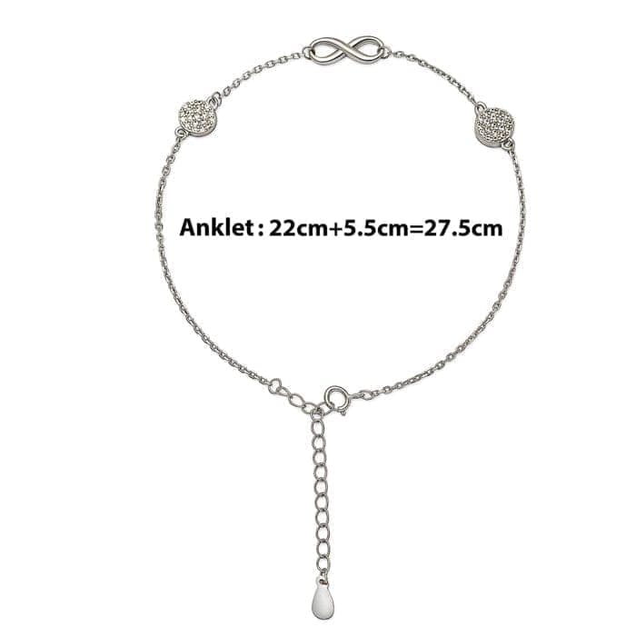 Silver Curved Infinity Anklet view 4