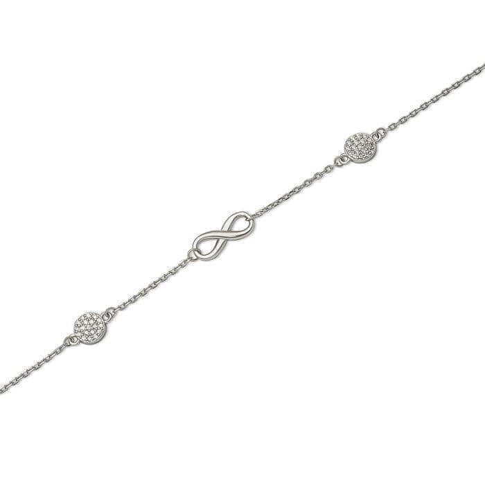 Silver Curved Infinity Anklet view 5