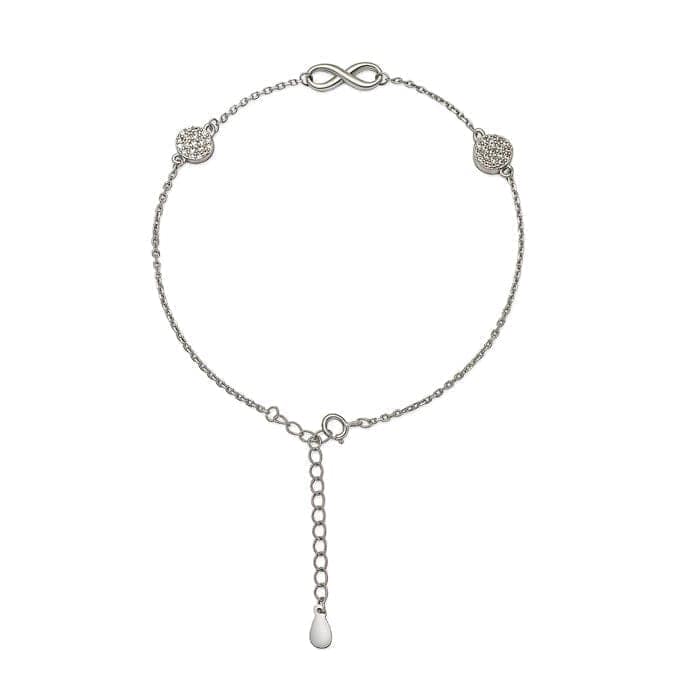 Silver Curved Infinity Anklet view 7