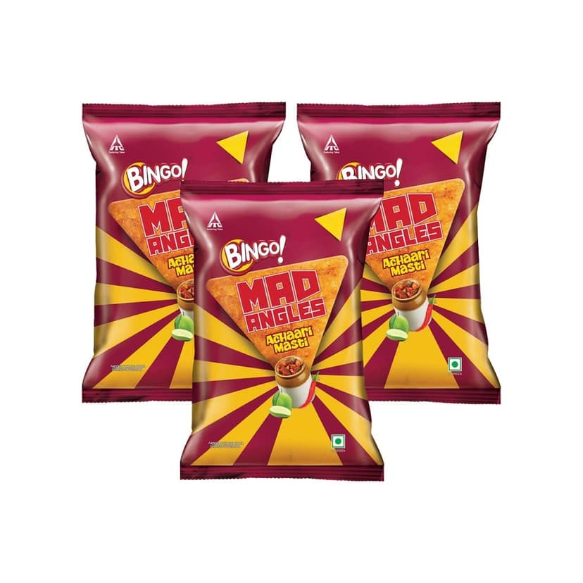 Bingo Mad Angles Achaari Masti Crisps - Pack of 3