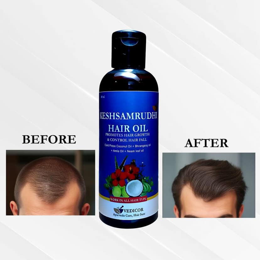 Vedicor Keshsamridhi Hair Oil for Men & Women 丨 Improve Hair Growth & Reduce Hair fall & Dandruff 丨Ayurvedic Elixir for Stronger, Shinier Hair view 4