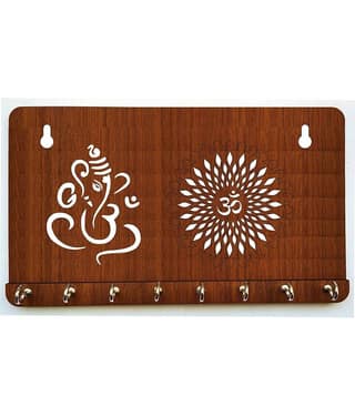 Big BOSS Enterprises Key Holder for Home Decor Items Stylish Key Hanger Wall Mounted | Handicraft Key Chain Stand | Wooden Keychain Hangers for Office Decoration | Wood Keys Organizer