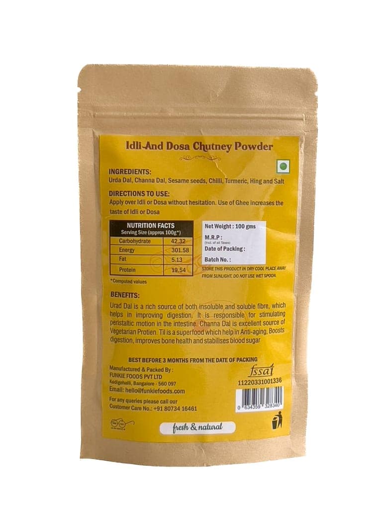 Jag N Chill Idli & Dosa Chutney Powder - 100g - Premium view 2
