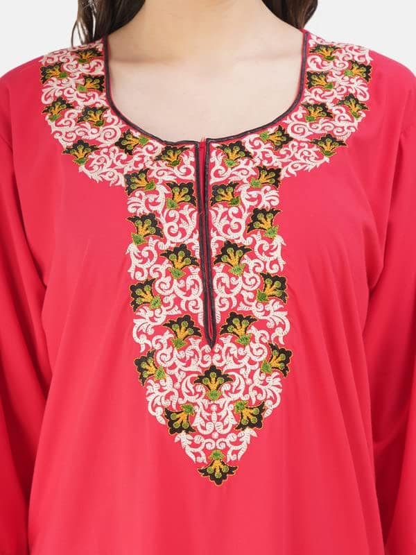 KOI SLEEPWEAR Lissybissy Cotton Flowerline Contrast Full Sleeve Night Gown view 9