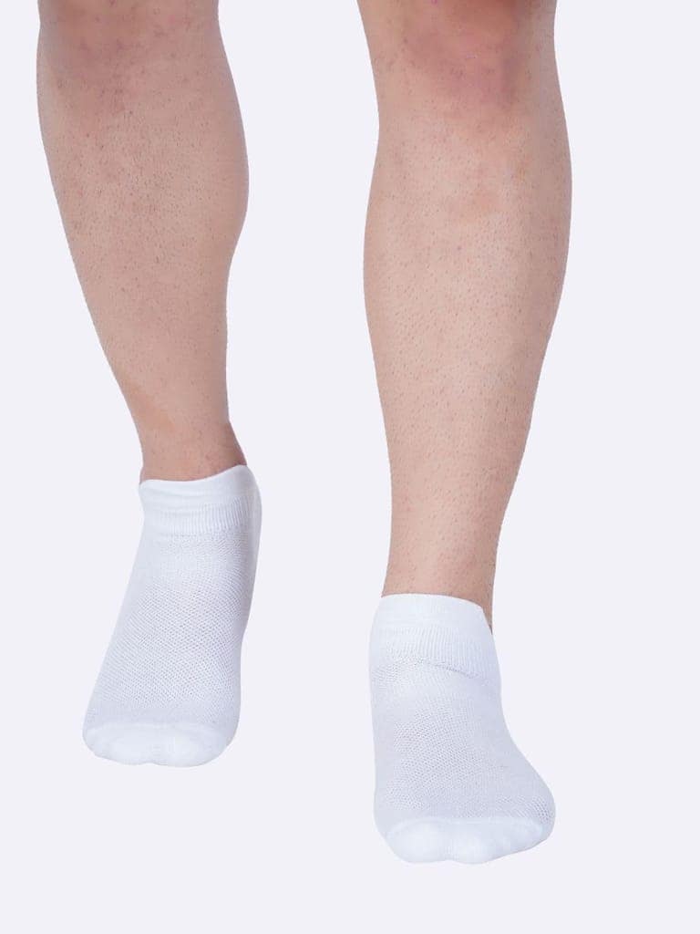 AirGarb Low Ankle Cotton Sneakers Socks for Men and Women: Comfortable Cushioning & Breathable Design Pack of 4 - TCA4W (Free Size) White view 4