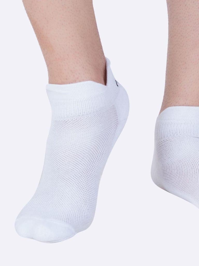 AirGarb Low Ankle Cotton Sneakers Socks for Men and Women: Comfortable Cushioning & Breathable Design Pack of 4 - TCA4W (Free Size) White view 7
