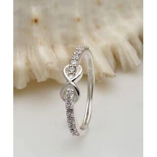 Trendy Heart Shape Adjustable Ring for Women Girls Love Band for Gifting Daily Wear silver color view 2