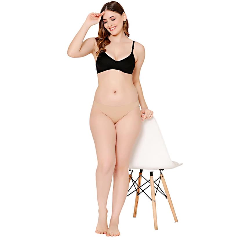 Bodycare polycotton wirefree convertible straps comfortable non padded bra-1531BB view 5