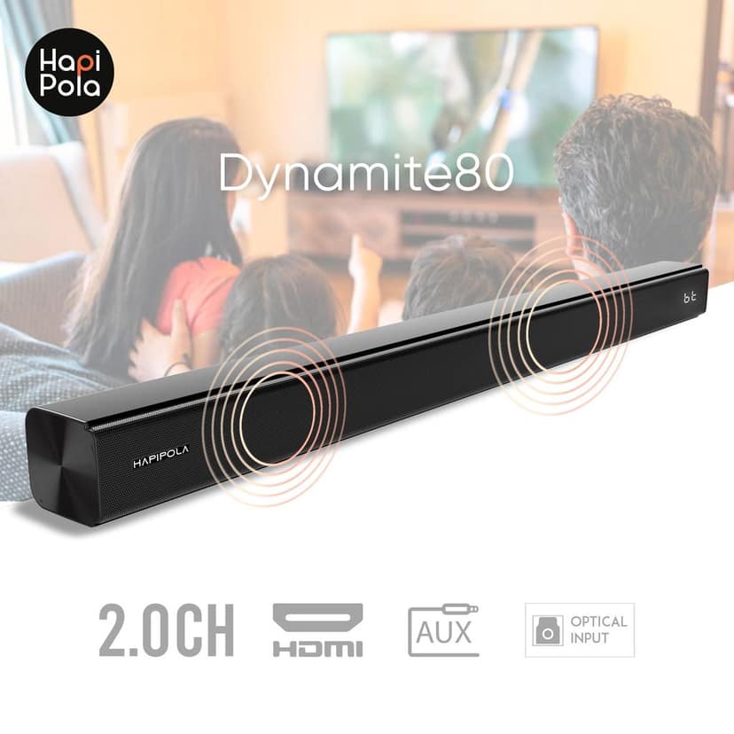 HAPIPOLA Dynamite 80 Soundbar Home Theater 2 CH Soundbar Bluetooth Connectivity view 4