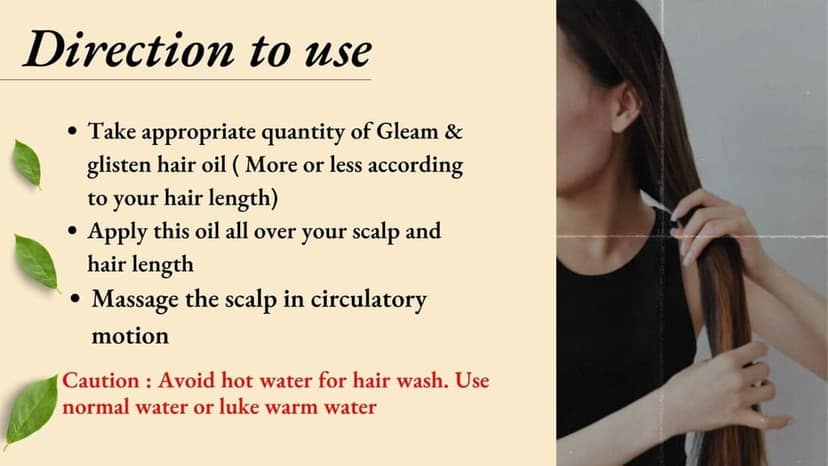 Gleam & glisten Vata Bhringadi Adivasi Hair Oil, 100ml. Strength to Hair, Eliminate Dandruff, Reduces Hair Fall, Promotes Hair Growth, Shiny & Smooths Hair view 6
