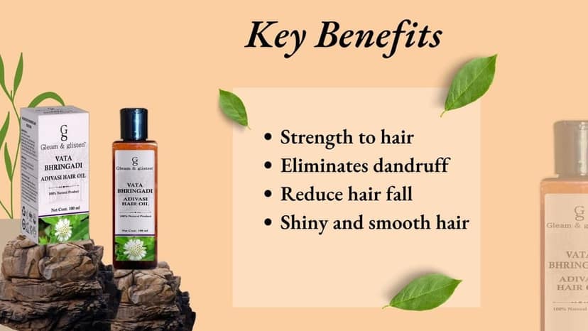 Gleam & glisten Vata Bhringadi Adivasi Hair Oil, 100ml. Strength to Hair, Eliminate Dandruff, Reduces Hair Fall, Promotes Hair Growth, Shiny & Smooths Hair view 7