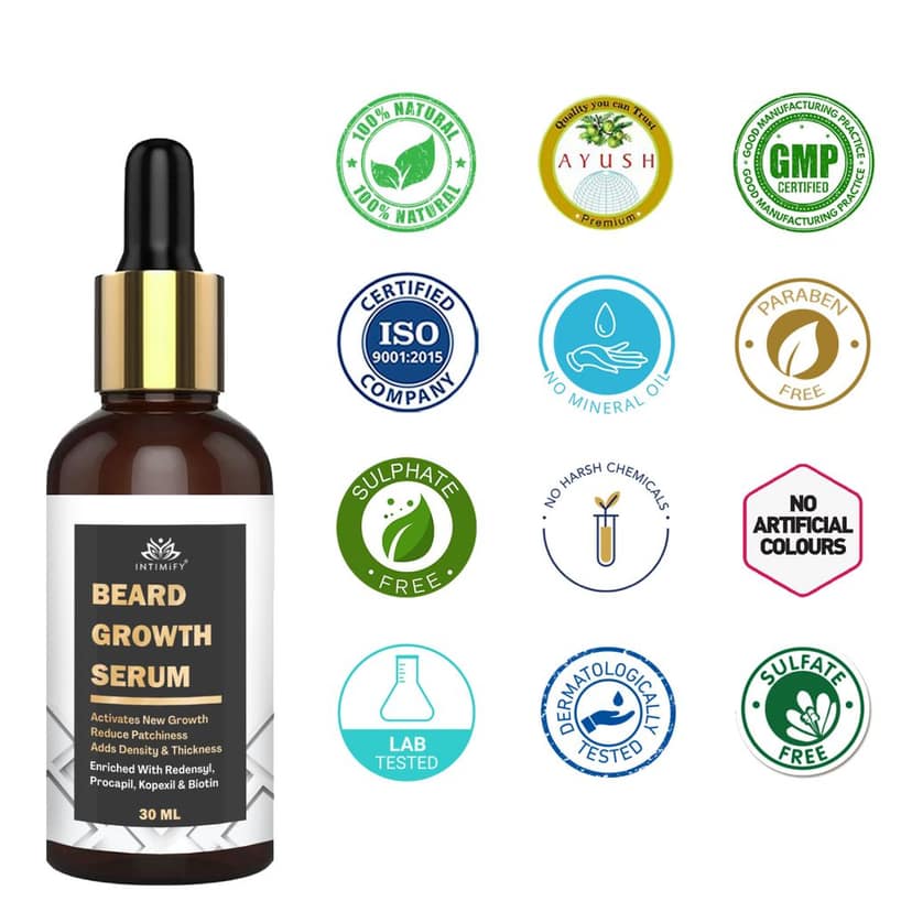 Intimify Beard Growth Serum, beard growth, beard oil, moustache growth oil, beard growth oil, 30 ml view 6
