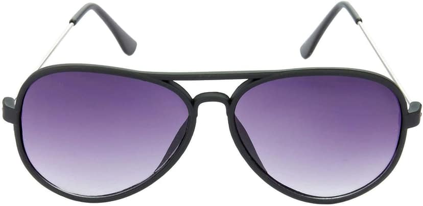 HRINKAR Men Pilot Sunglasses Grey & Black Frame, Blue & Violet Lens (Medium) - Pack of 2 view 3