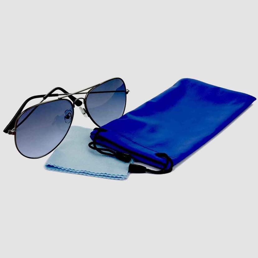 HRINKAR Men Pilot Sunglasses Grey & Black Frame, Blue & Violet Lens (Medium) - Pack of 2 view 7