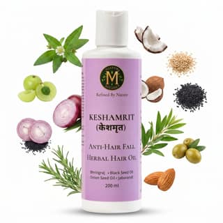 Keshamrit Anti Hair Fall Herbal Hair Oil (Bringraj, Black Seed, Onion Seed, Jaborandi) - 100ML