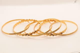 Gold Plated Leaf Design Bangle Set of 4