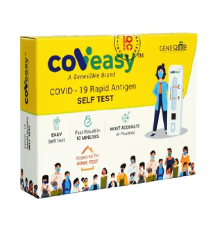 Covieasy Covid 19 Rapid Antigen Self Test Kit 1 Kit (Pre Filled Extraction Tube, Test Card, Sterile Nasal Swab, Biohazard Bag , Each 1 No)