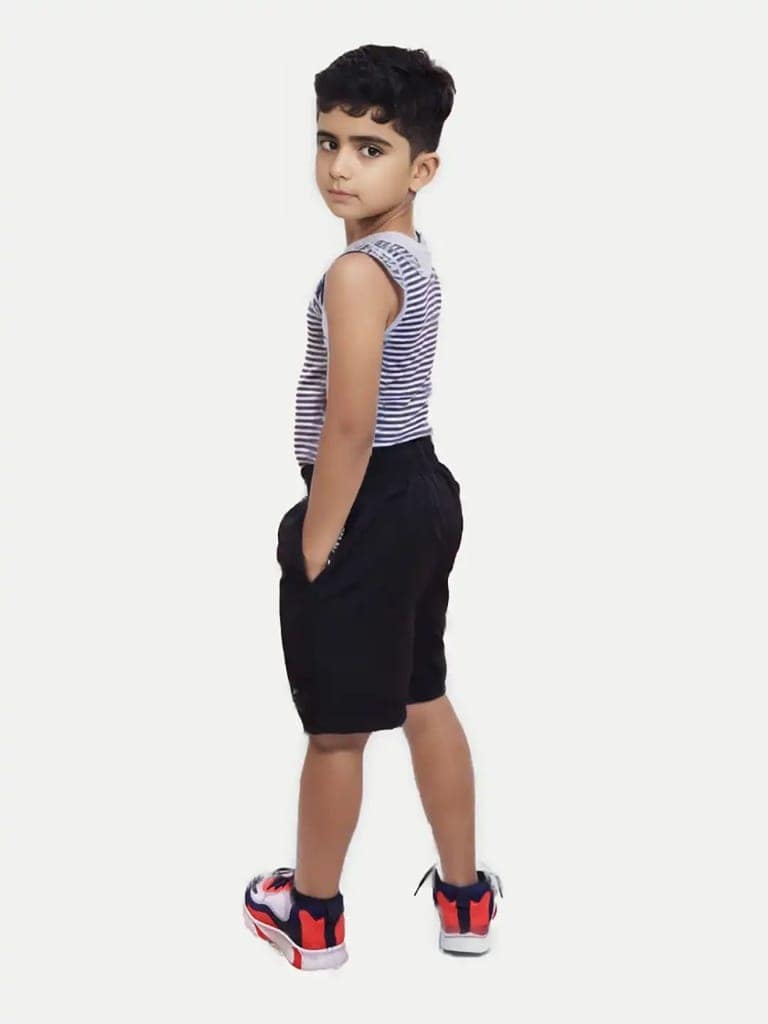 Boys Grey Striped Tanktop view 2