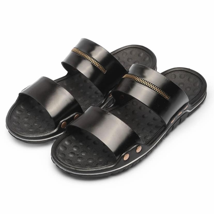 FEATHER LEATHER Stylish Men's Comfortable & Lightweight Sandals & Slippers | Genuine Leather Casual Slipper/flip-flop for Men | Everyday and Office Use Slipper view 6