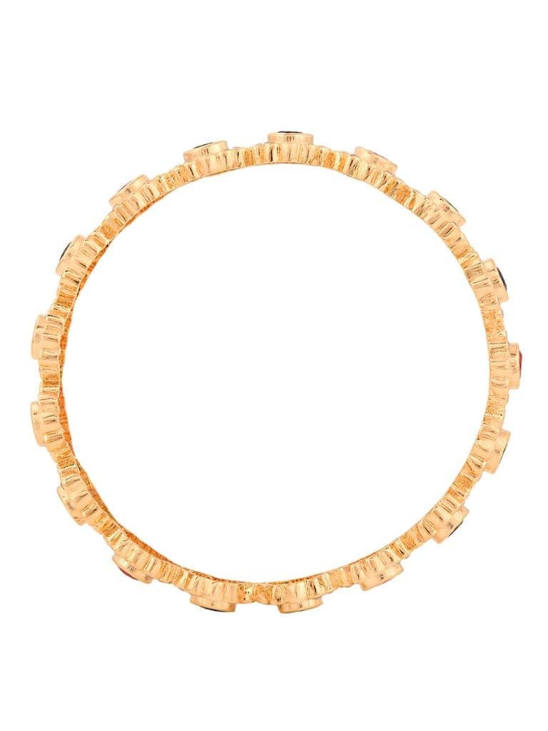 Set of 2 Gold Toned Multi Coloured AD studded Handcrafted Bridal kangan Bangles view 8