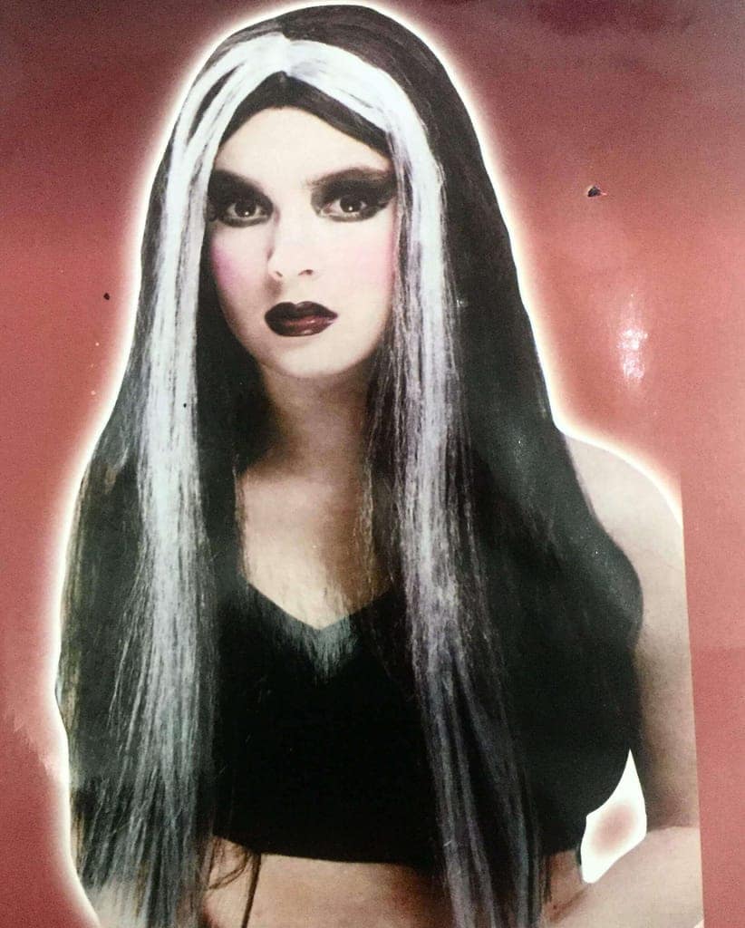 Witch Wig Black &amp; White view 3