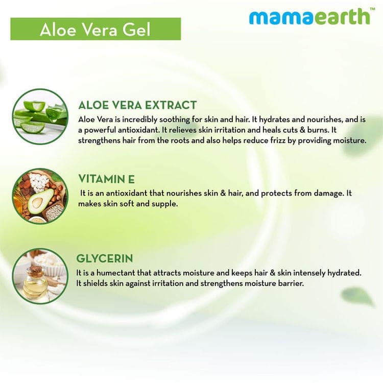 Mamaearth Aloe Vera Gel With Pure Aloe Vera & Vitamin E For Skin and Hair (300 ml) + Mamaearth Aloe Vera Face Wash With Aloe Vera & Ashwagandha For A Youthful Glow (100 ml) Pack of 2 view 5