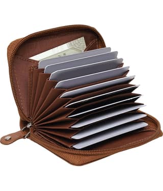 HRFSTAR 100% Leather Solid Men's Regular Wallet With 9 Slots For Card ( Tan , Pack of 1 )