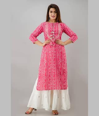 NeshamaKurti - Pink Rayon Women's Straight Kurti ( Pack of 1 )