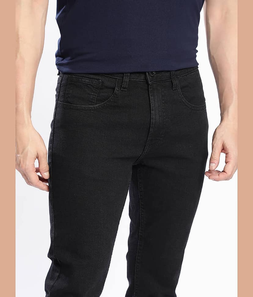Bene Kleed Slim Fit Clean Look Men's Jeans - Black ( Pack of 1 ) view 2