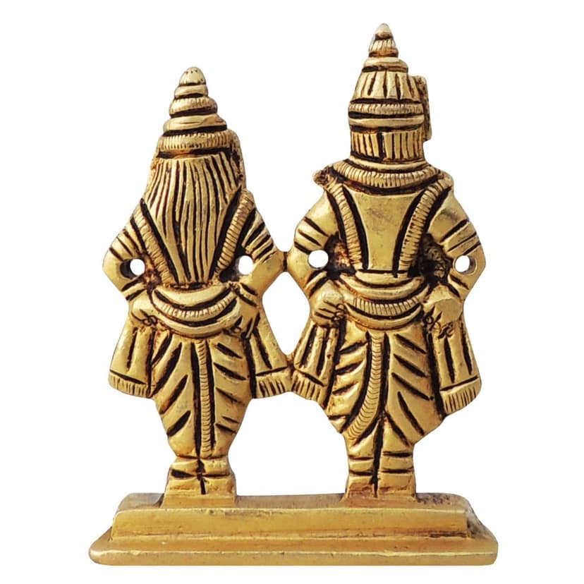 Brass Rukmini Vitthal Idol � Pandharpur Vithoba Brass God Decorative Murti, Height : 2.7 Inch (BSMAS1468 C) view 3