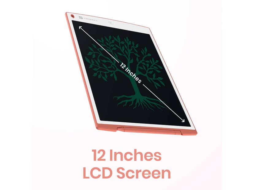 Portronics Ruffpad 12M, 12-Inch Re-Writable Multicolor LCD Writing Pad with One-Tap Erase, Smart Lock, Long Battery Life & Ruffpad App Support, Save & Share Your Childs Creations - Pink view 3